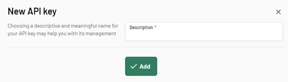 Add description to API key