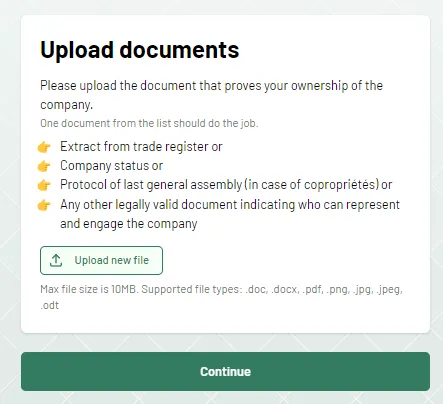 step 10 - upload documents