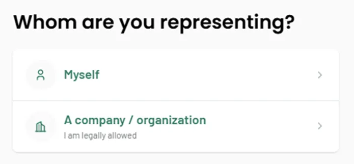 step 3 - whom are you representing?