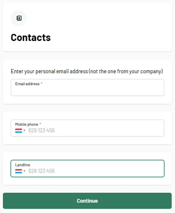 step 9 - setup contacts